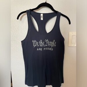 “We the People Are Pissed” Navy Blue Racerback Tank Top Medium